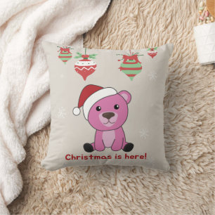 Coussin Ours colorés Joyeux Noël Animaux d'hiver Ours