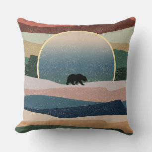 COUSSIN OURS DANS LE COUCHER DE SOLEIL DU DÉSERT