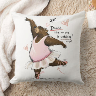 Coussin Ours de ballet drôle dansant comme si personne ne