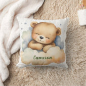 Coussin Ours de bébé céleste Nursery personnalisée (Couverture)