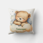 Coussin Ours de bébé céleste Nursery personnalisée (Verso)