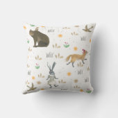 Coussin Ours de bois de Whimsical Renard Chouette de lapin (Verso)