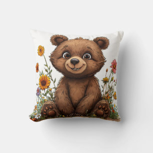Coussin Ours de dessin adorable