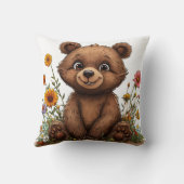 Coussin Ours de dessin animé adorable (Verso)