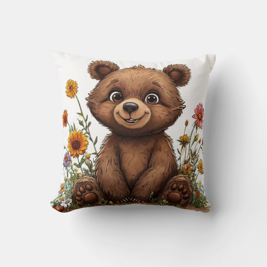 Coussin Ours de dessin animé adorable (Recto)