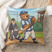 Coussin Ours de dessin animé jouant au baseball (Couverture)