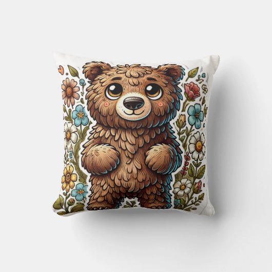 Coussin Ours de dessin animé mignon (Recto)