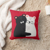 Coussin 🐻❤️ Ours de dessin animé mignons décoration rouge (Couverture)