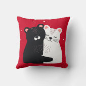 Coussin 🐻❤️ Ours de dessin animé mignons décoration rouge (Verso)
