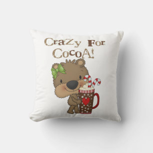 Coussin Ours de fille fou pour le cacao
