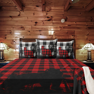 Coussin Ours de la forêt de pin blanc Plaid Buffalo