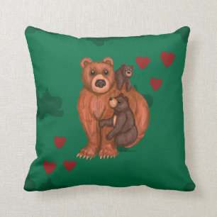 Coussin Ours de maman et carreau de CUB