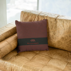 Coussin Ours de monogramme plaqué rustique   Buffalo Red B
