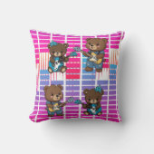 Coussin Ours de musicien Création de musique (Recto)