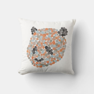 Coussin Ours de panda pointillé coloré