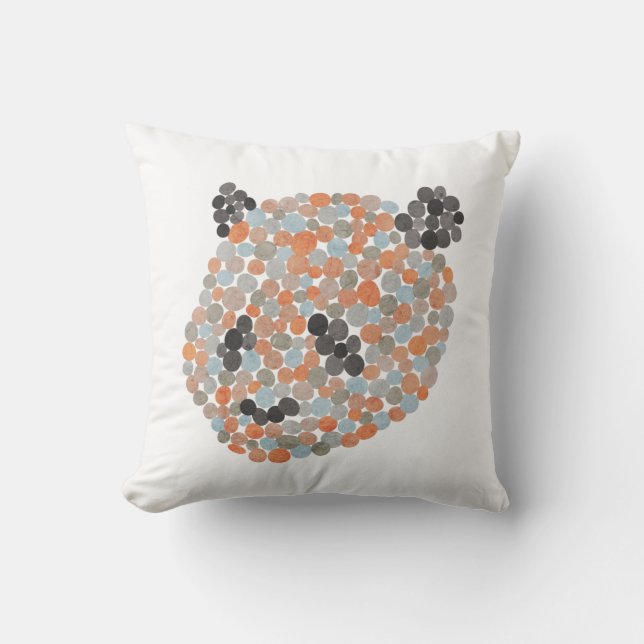 Coussin Ours de panda pointillé coloré (Recto)