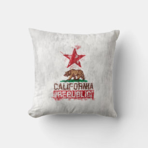 Coussin Ours drapeau de Californie en style peint