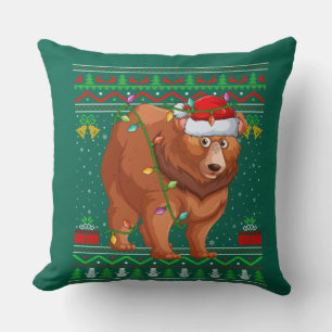 Coussin Ours drôle amateur d'animaux Ours grizzly laid ass