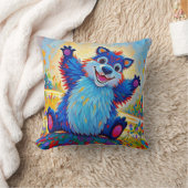 Coussin Ours drôle heureux Art abstrait d'animal mignon (Couverture)