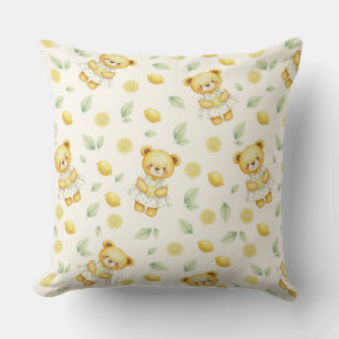 Coussin Ours en citron mignon et motif transparent de limo