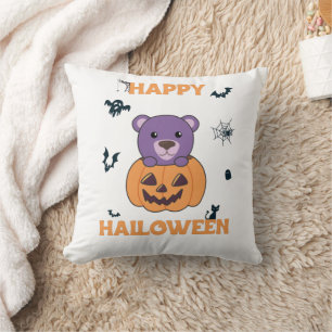 Coussin Ours En Citrouille Doux Ours Joyeux Halloween