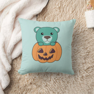 Coussin Ours En Citrouille Doux Ours Joyeux Jeu D'Hallowee
