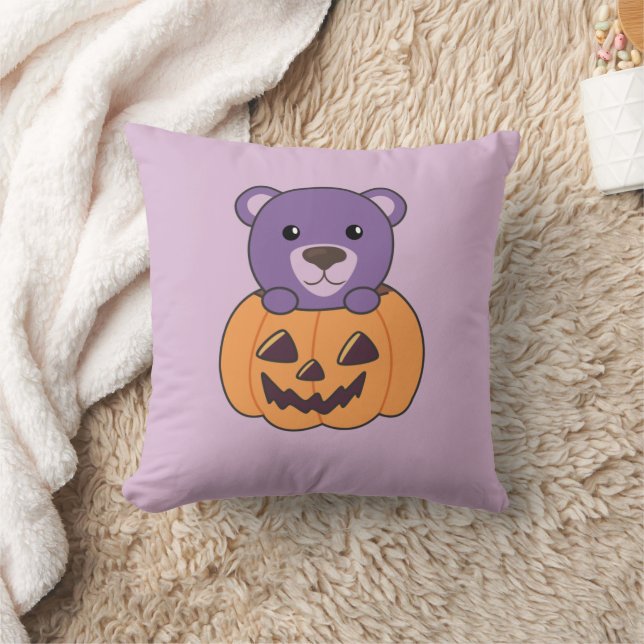 Coussin Ours En Citrouille Doux Ours Joyeux Jeu D'Hallowee (Couverture)