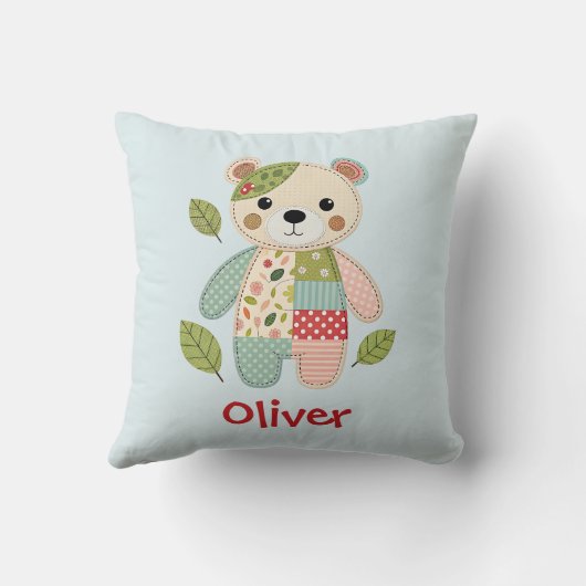 Coussin Ours en patchwork mignon (Verso)