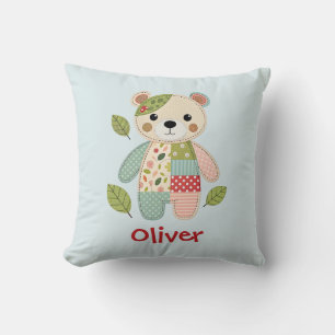Coussin Ours en patchwork mignon