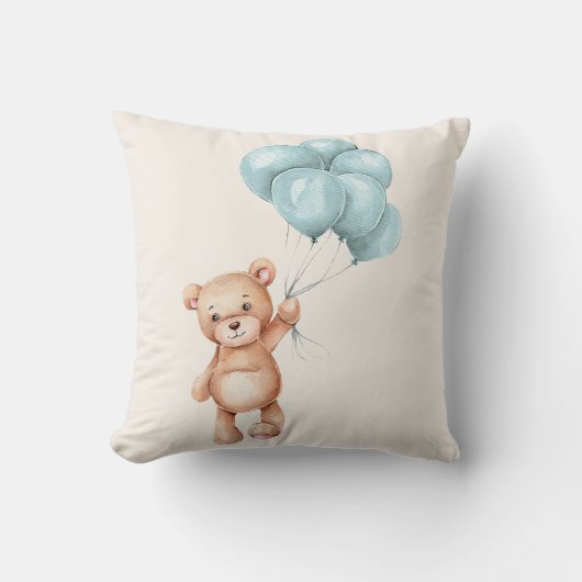 Coussin Ours en peluche avec ballons (Recto)