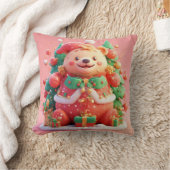 Coussin Ours en peluche avec cadeaux et arbre de Noël (Couverture)