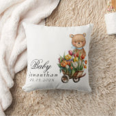 Coussin Ours en peluche bleu floral rustique (Couverture)