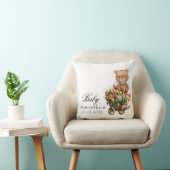 Coussin Ours en peluche bleu floral rustique (Chaise)