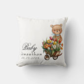 Coussin Ours en peluche bleu floral rustique (Recto)