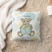 Coussin Ours en peluche bleu pastel personnalisé jaune mig (Couverture)