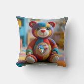 Coussin Ours en peluche coloré (Recto)