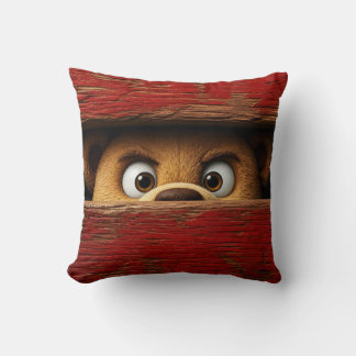 Coussin Ours en peluche drôle 