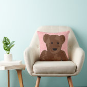 Coussin Ours en peluche en rose (Chaise)