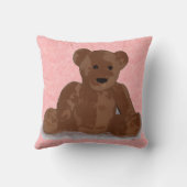 Coussin Ours en peluche en rose (Verso)