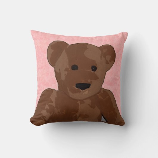Coussin Ours en peluche en rose (Recto)