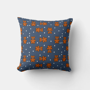 Coussin Ours en peluche mignon à pois