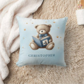 Coussin Ours en peluche mignon lisant un livre (Couverture)
