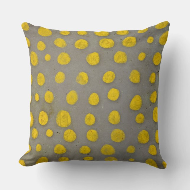 Coussin Ours en peluche / Pois jaunes (Recto)