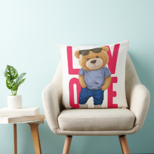 Coussin Ours en peluche pour la Saint-Valentin