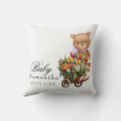 Coussin Ours en peluche Rose Fleur Rustique (Verso)