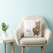 Coussin Ours en peluche rose floral rustique (Chaise)