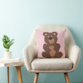 Coussin Ours en peluche T rose (Chaise)