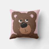 Coussin Ours en peluche T rose (Verso)