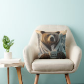 Coussin Ours en robe tenant de la Mug de café (Chaise)