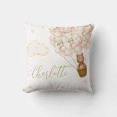 Coussin Ours En Teddy Et Ballons Bébé Pépinière (Recto)